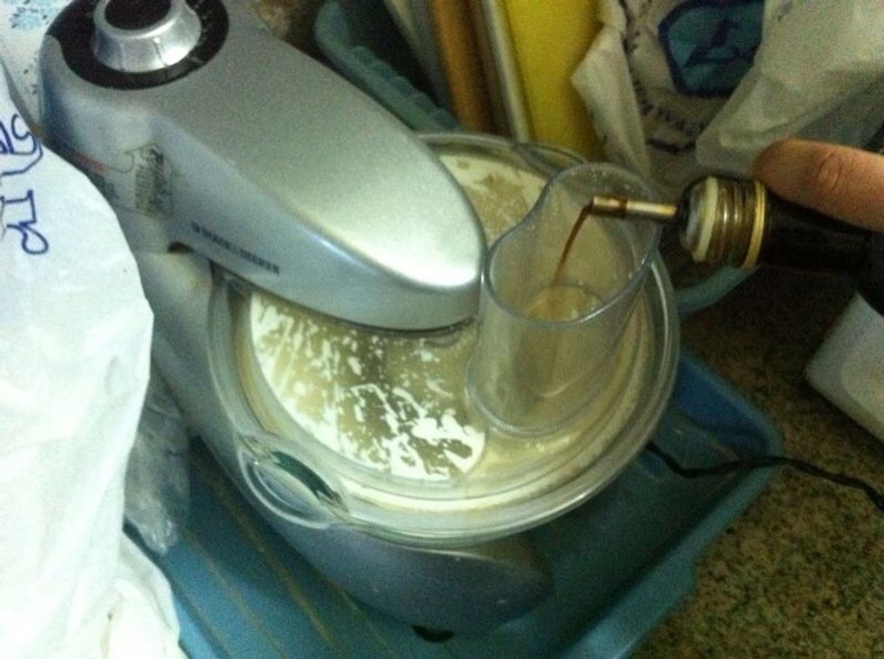 Add the vanilla extract and heavy cream.