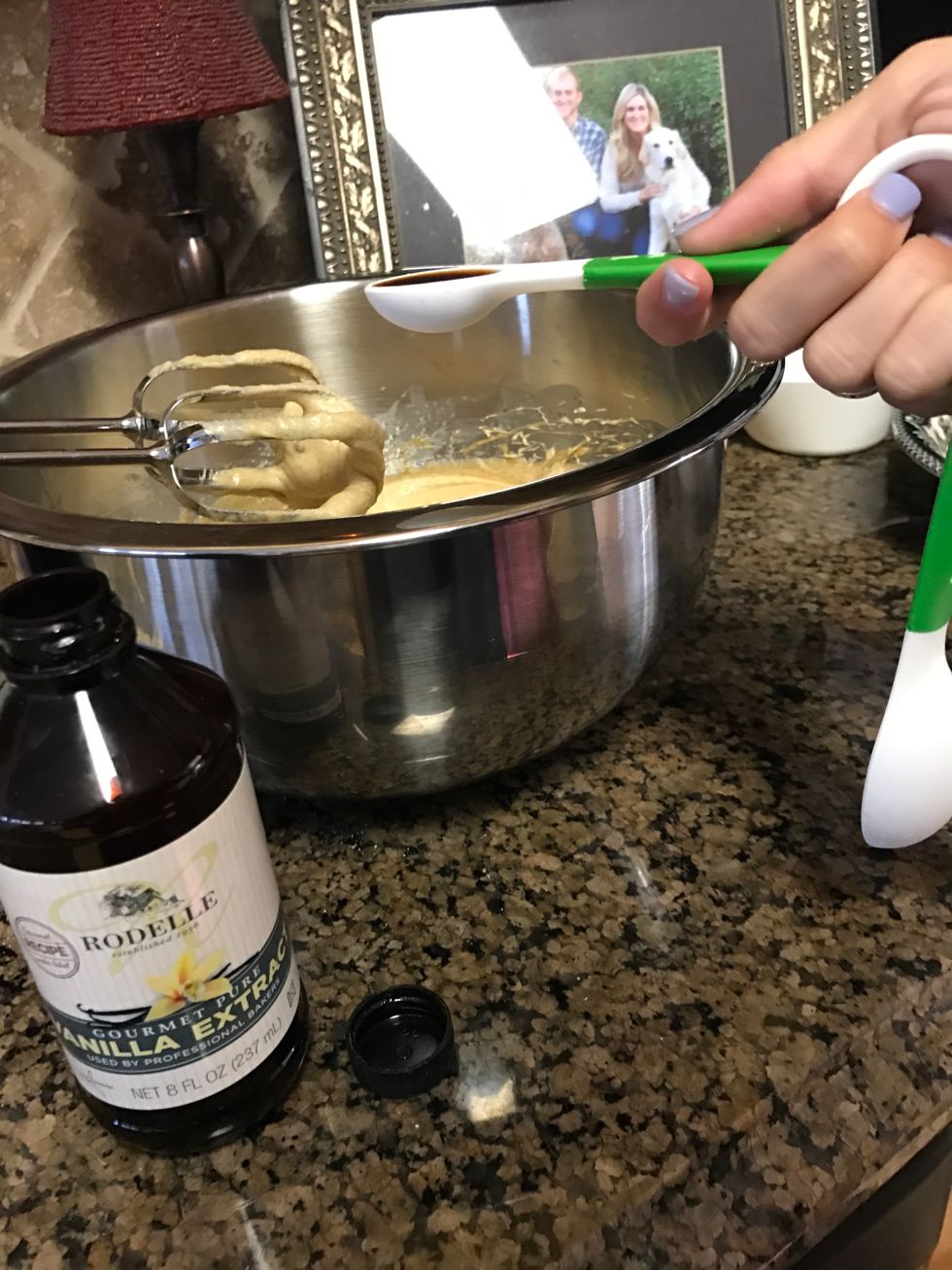 Add the vanilla extract to the mixture