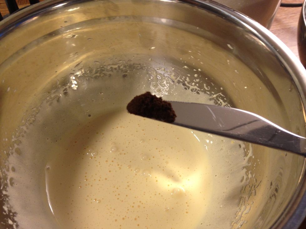 Add the vanilla to egg yolk mixture.