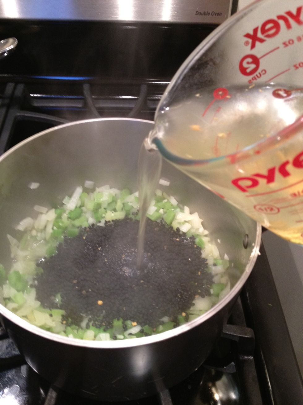 Add the vegetable stock.