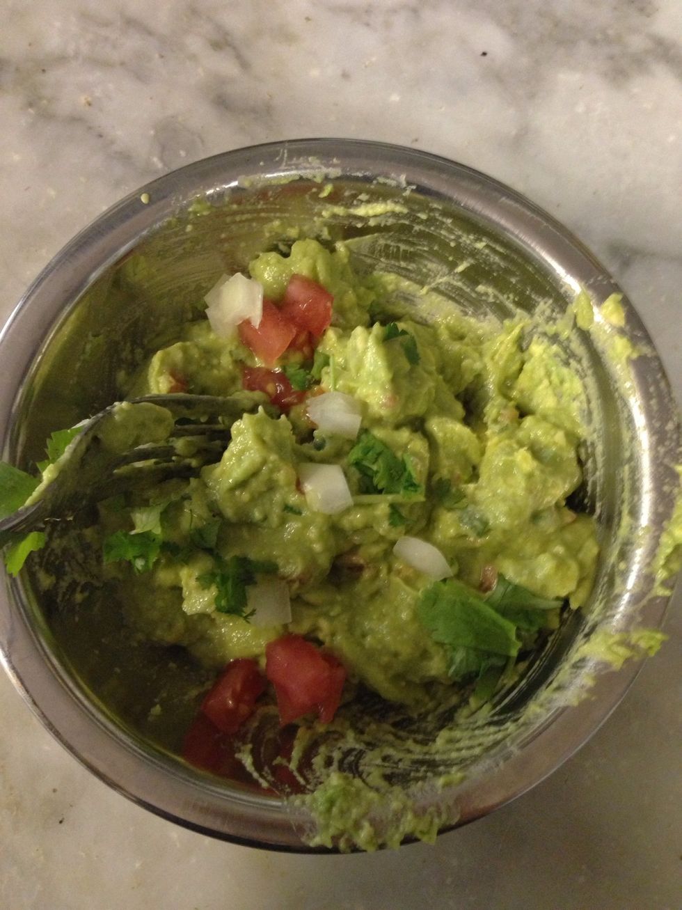 Add the vegetables and mix them together