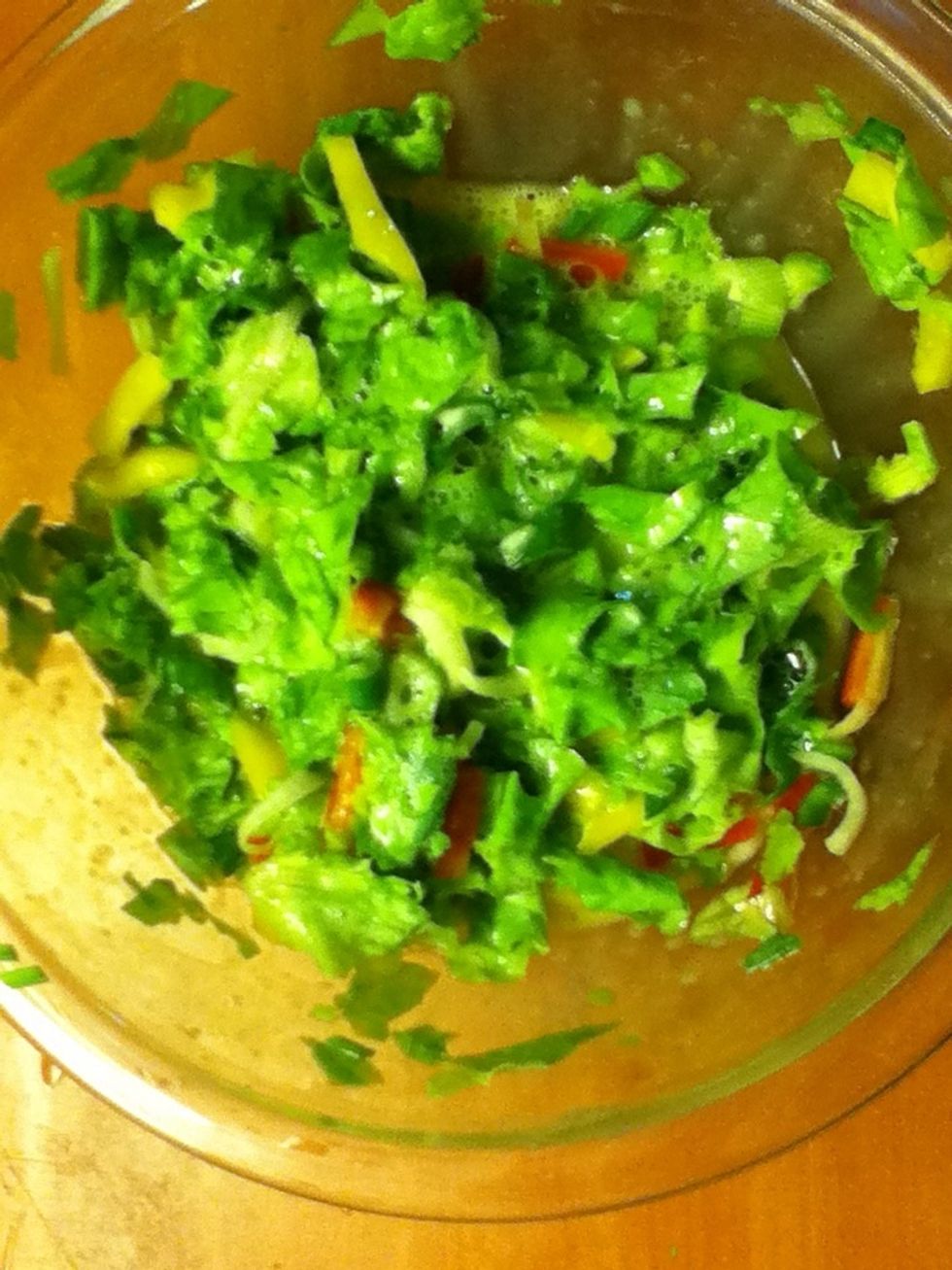 Add the vegetables and mix