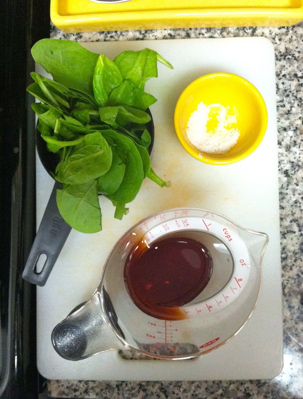 Add the vinegar and 1/4 cup water and cook, tossing until vegetable are tender and the liquid is almost evaporated, 2-3 minutes. Add the spinach and cook, tossing, until spinach begins to wilt.
