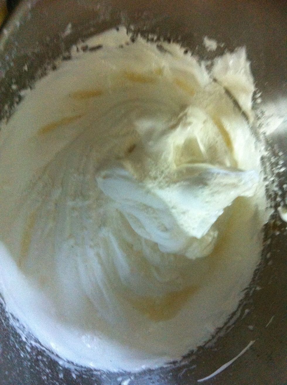Add the vinegar and cornstarch, fold it in with a spatula