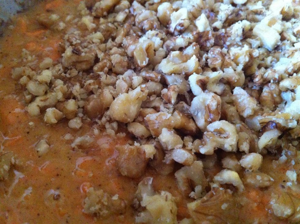 Add the walnuts ( i added some carnberries to diversify )