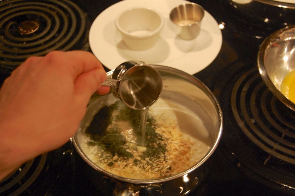 Add the WARM water.