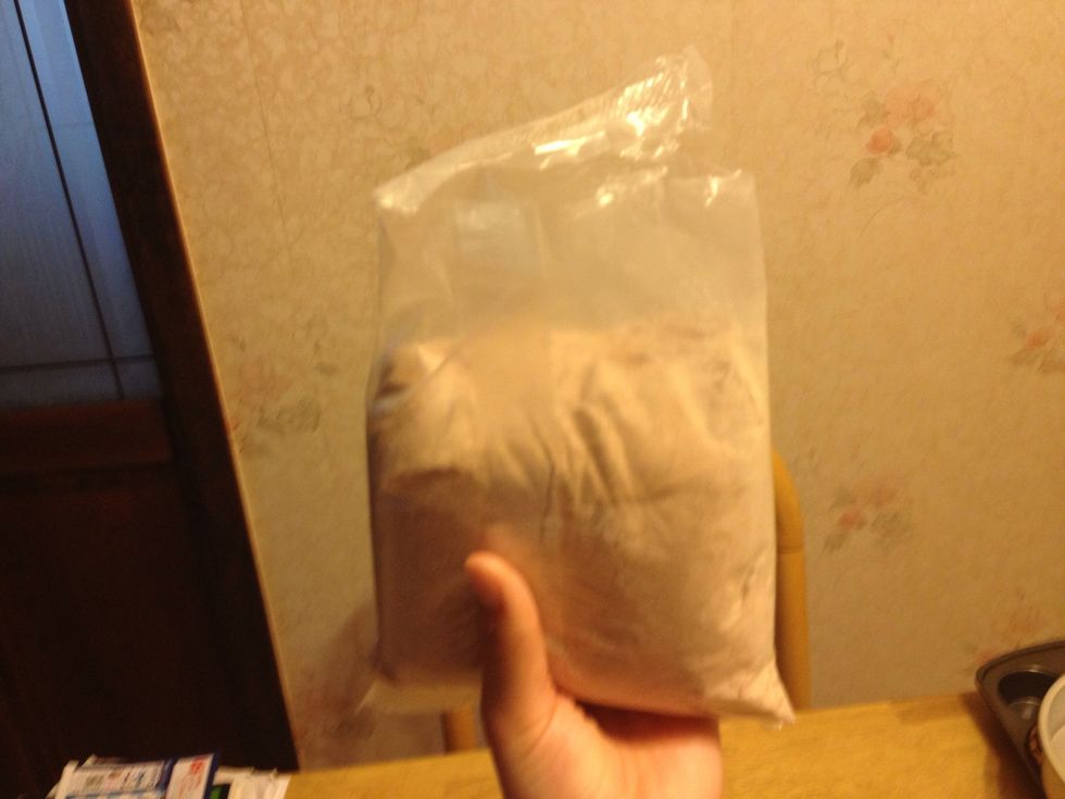 Add the water and the cake mix as well.