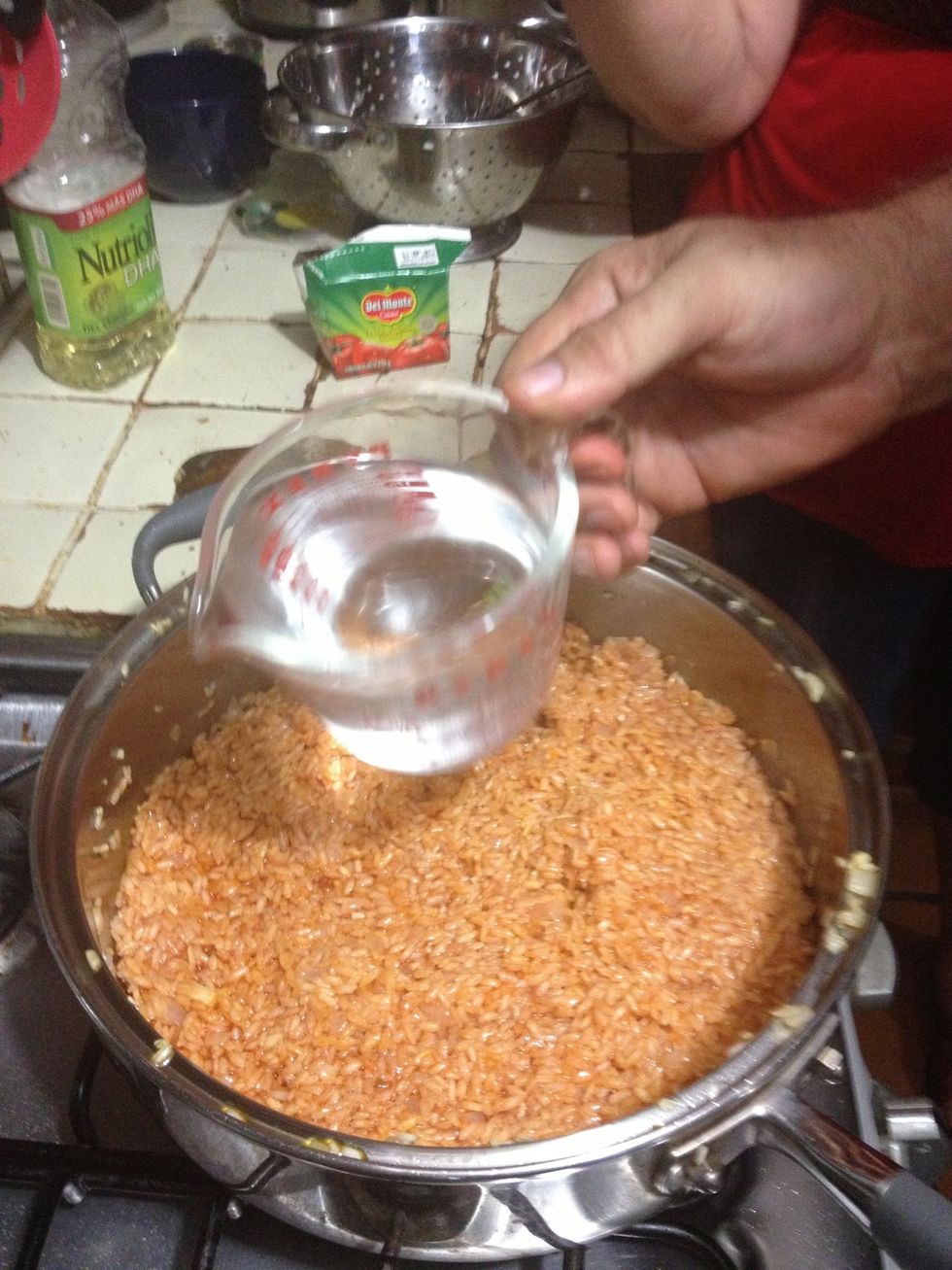 Add the water quickly before it burns!!