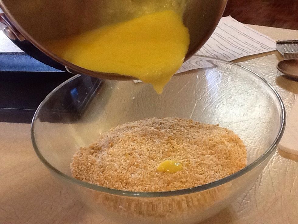 Add the wet ingredients to the dry ingredients.