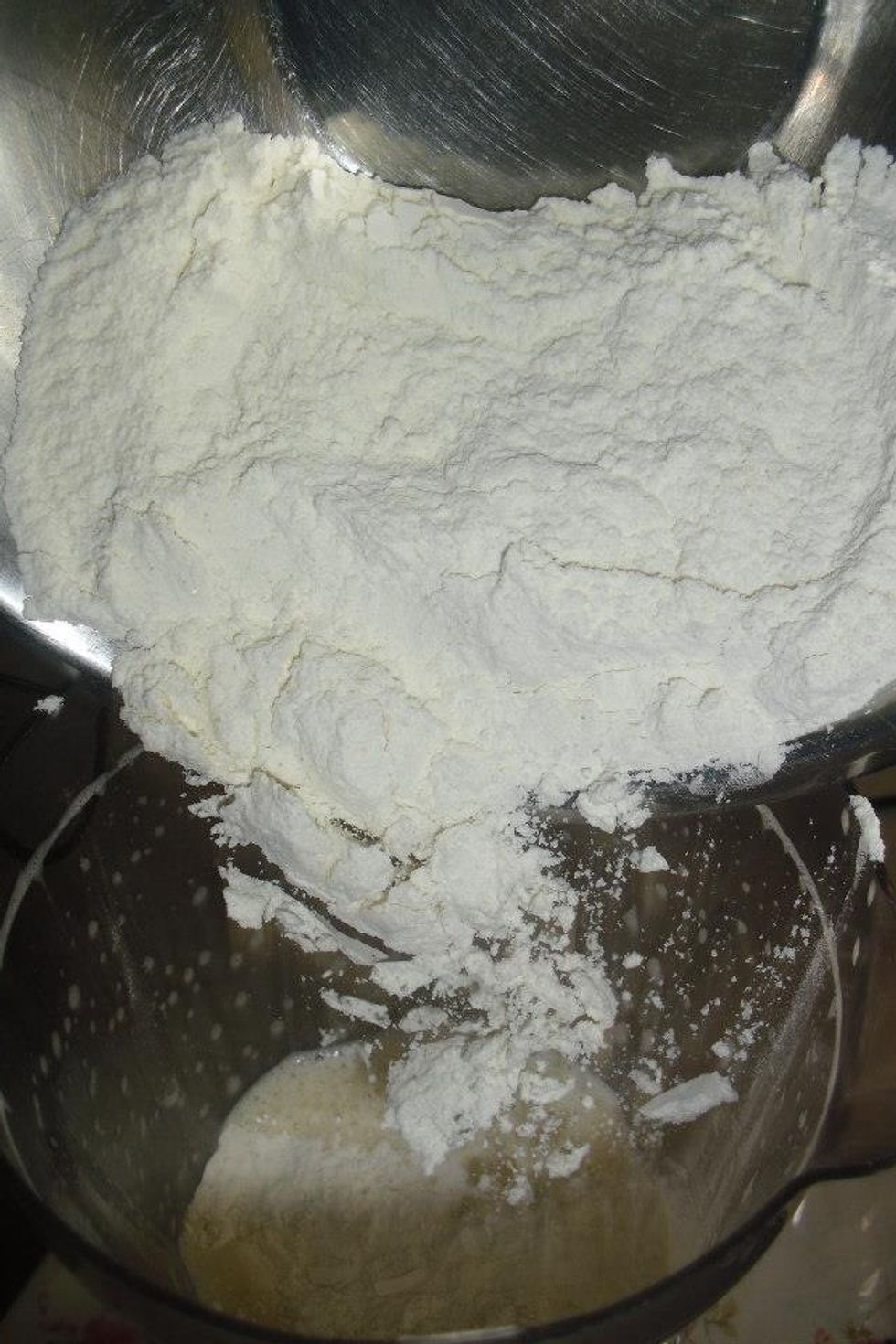 Add the wet ingredients to the dry ingredients