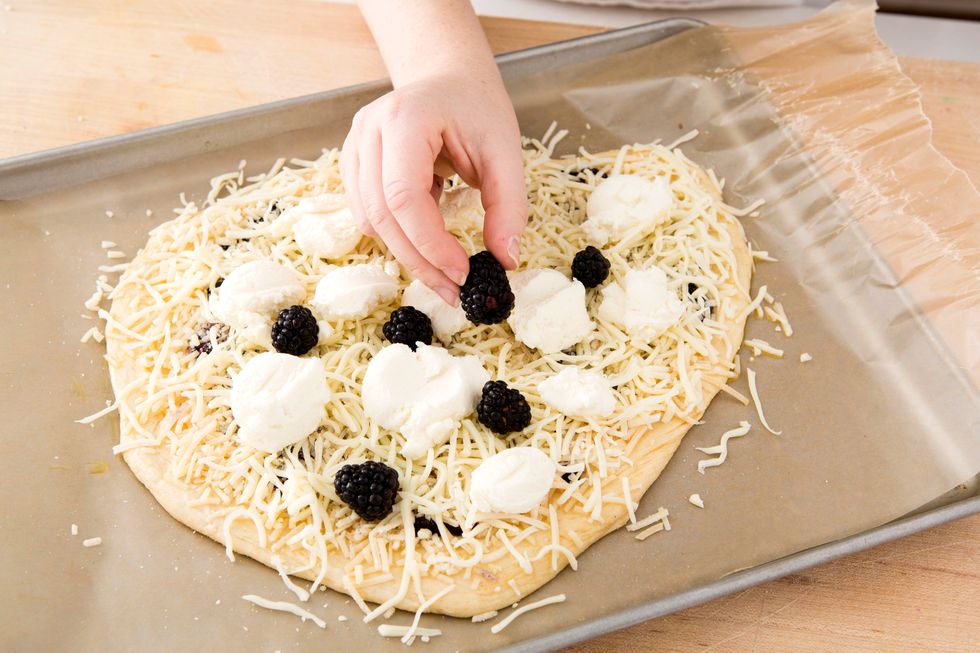 Add the whole blackberries.