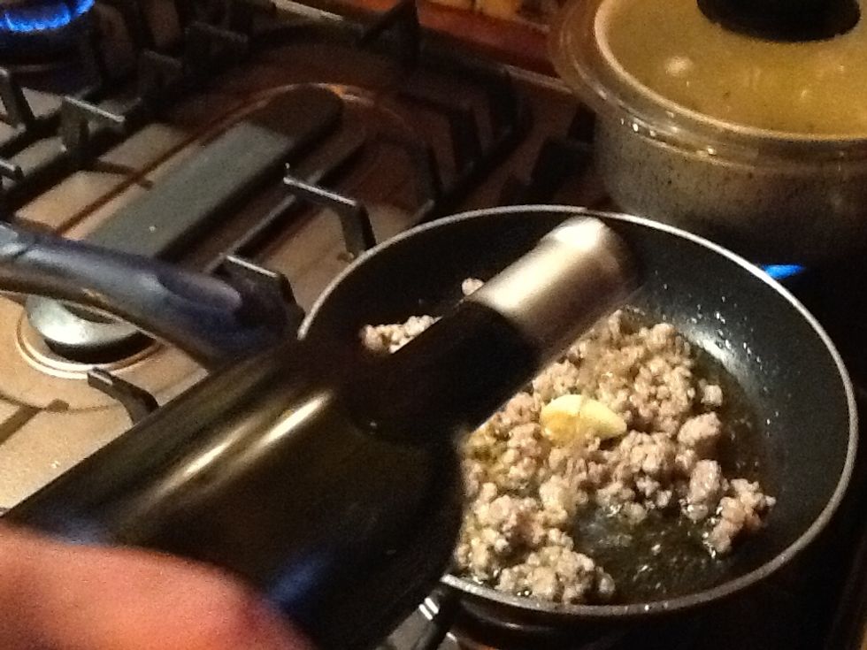 add the wine and let it simmer