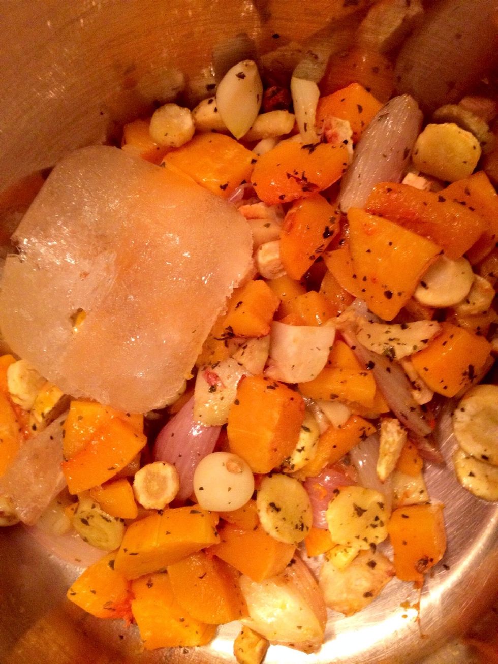 Add the wine. Mine was from the freezer..