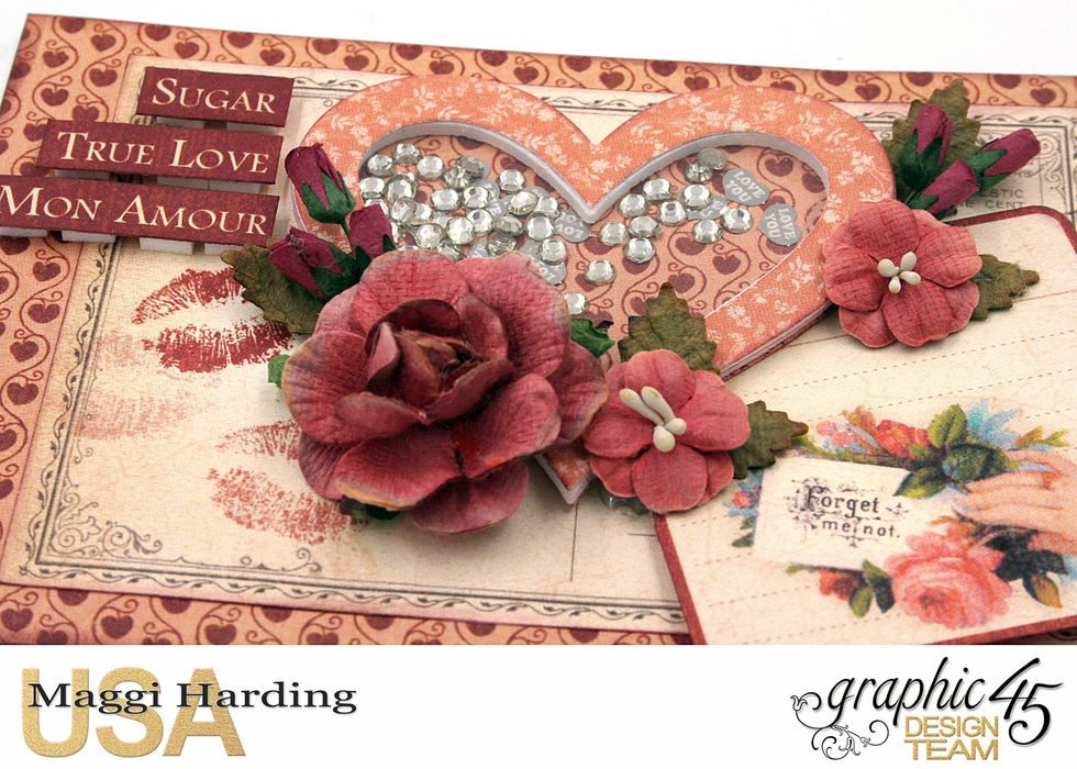 Add the words on the left side and embellish with flowers.