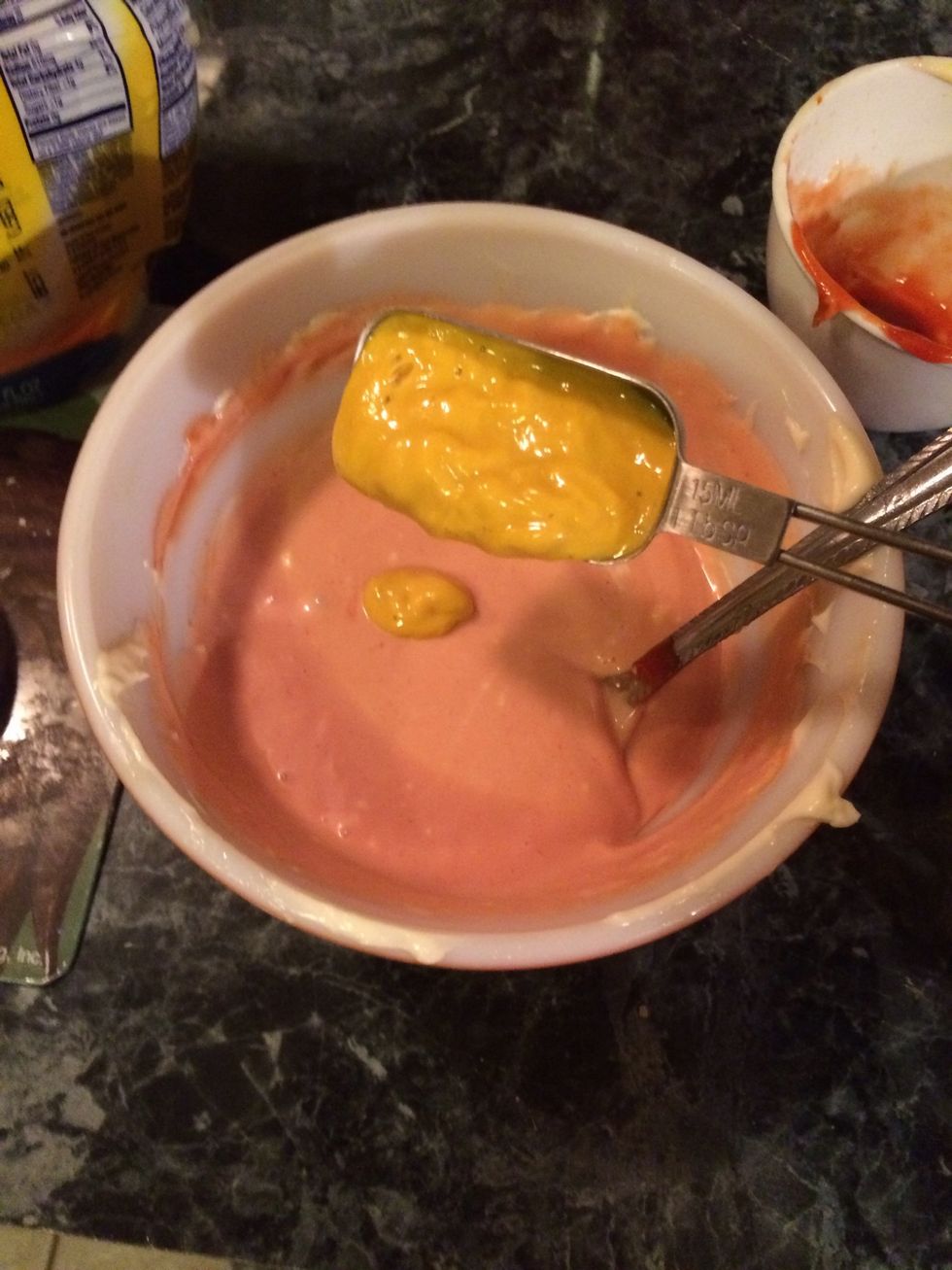 Add the yellow mustard