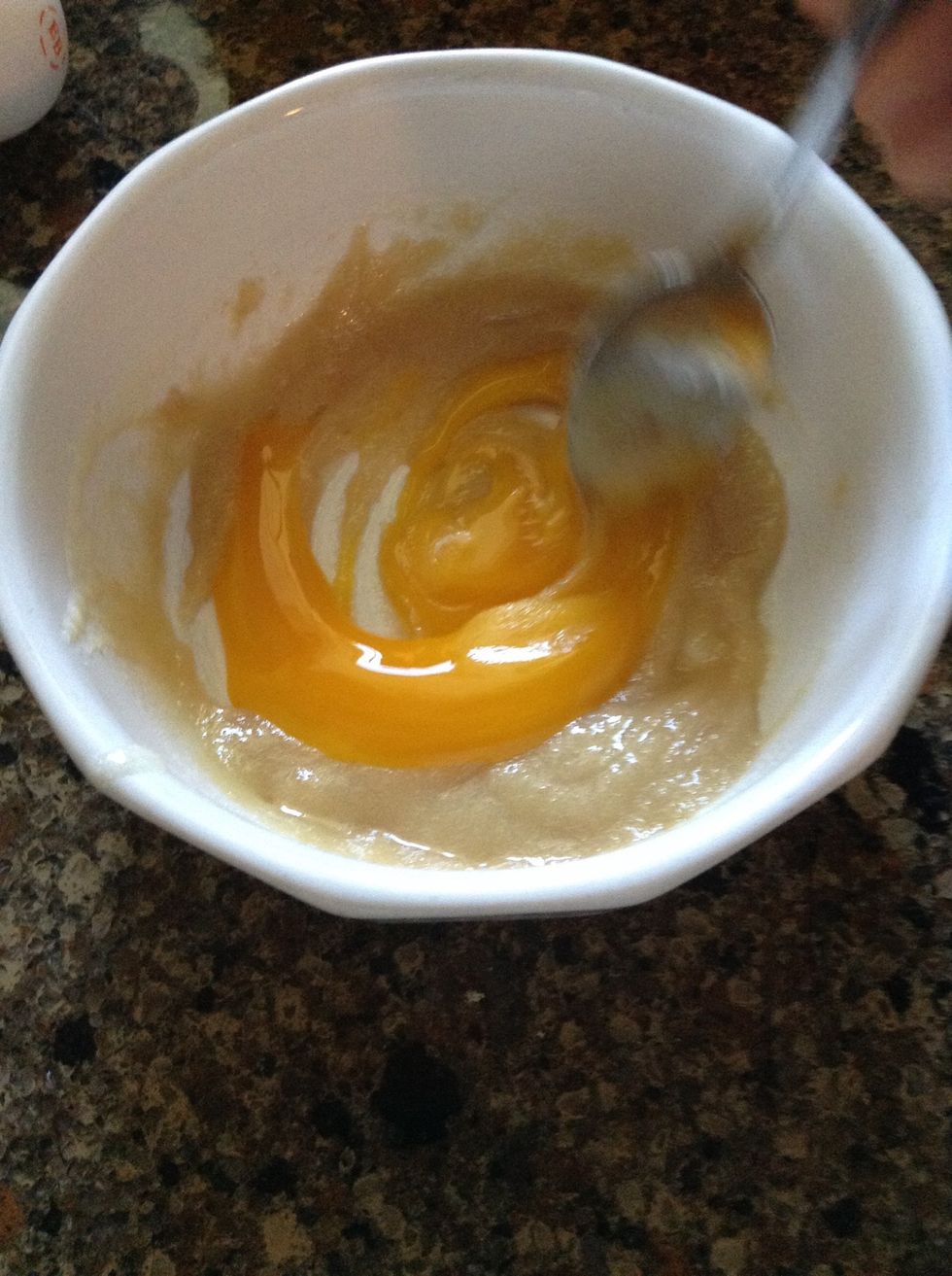 add the yolk and stir
