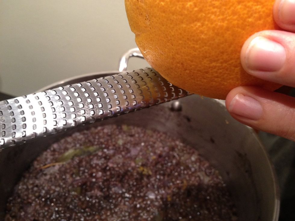 Add the zest of 1 orange.