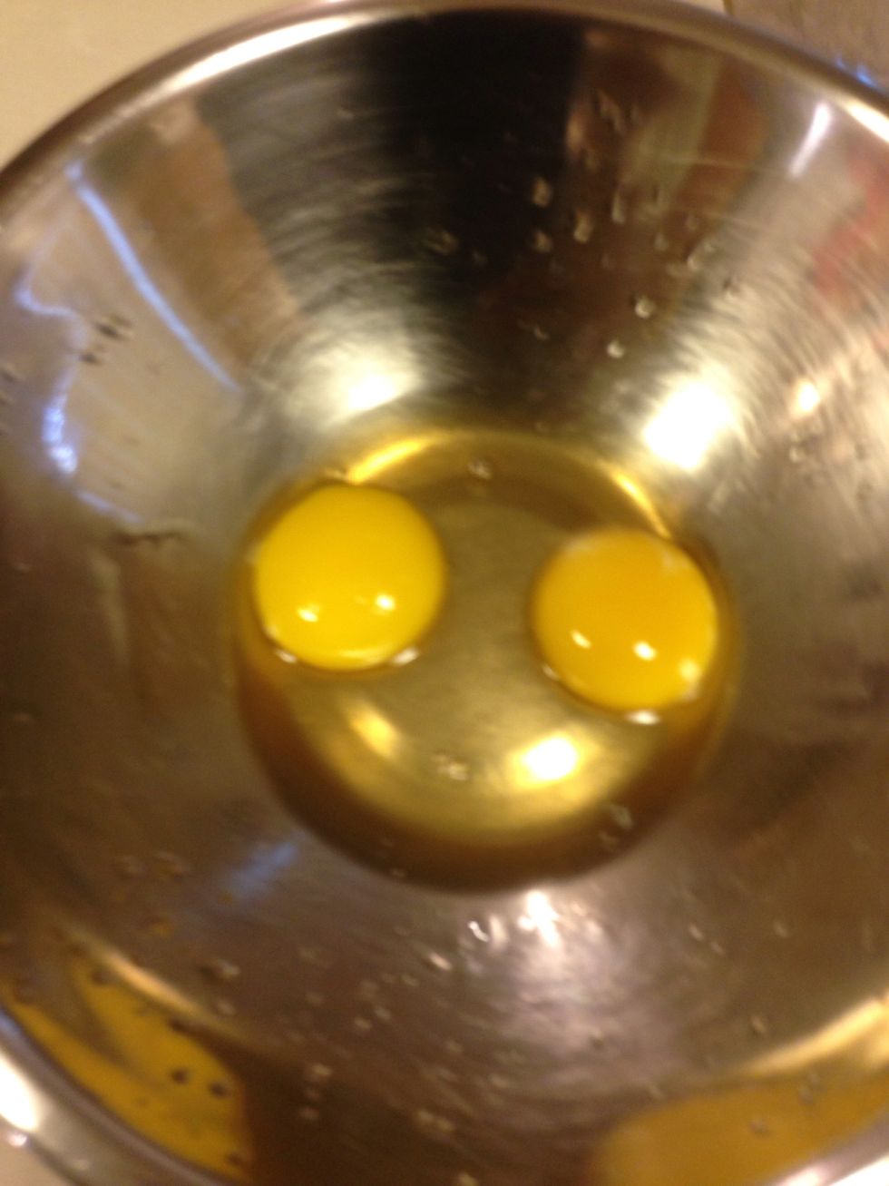 Add them and 1 tablespoon water to bowl and whisk 3-4 min
