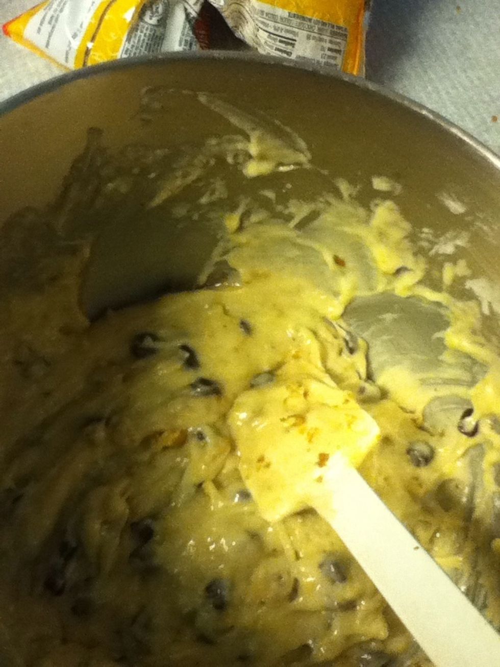 Add them and chocolate chips.