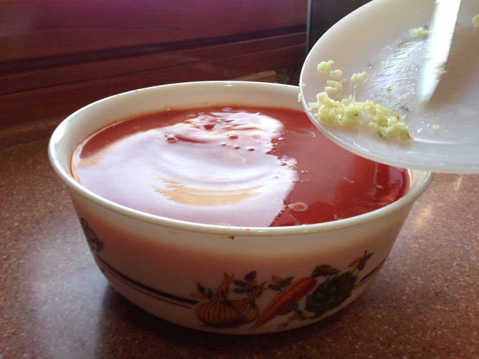 Add them to the tomato juice. You can get tomato juice from water and tomato using a food processor. If you don't have one, use 2 packs of tomato paste and water.