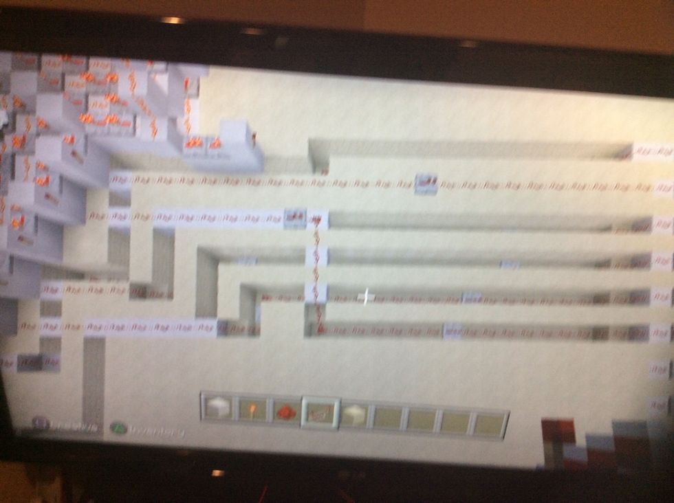 Add these blocks and tunnel add redstone and add repeaters as needed.