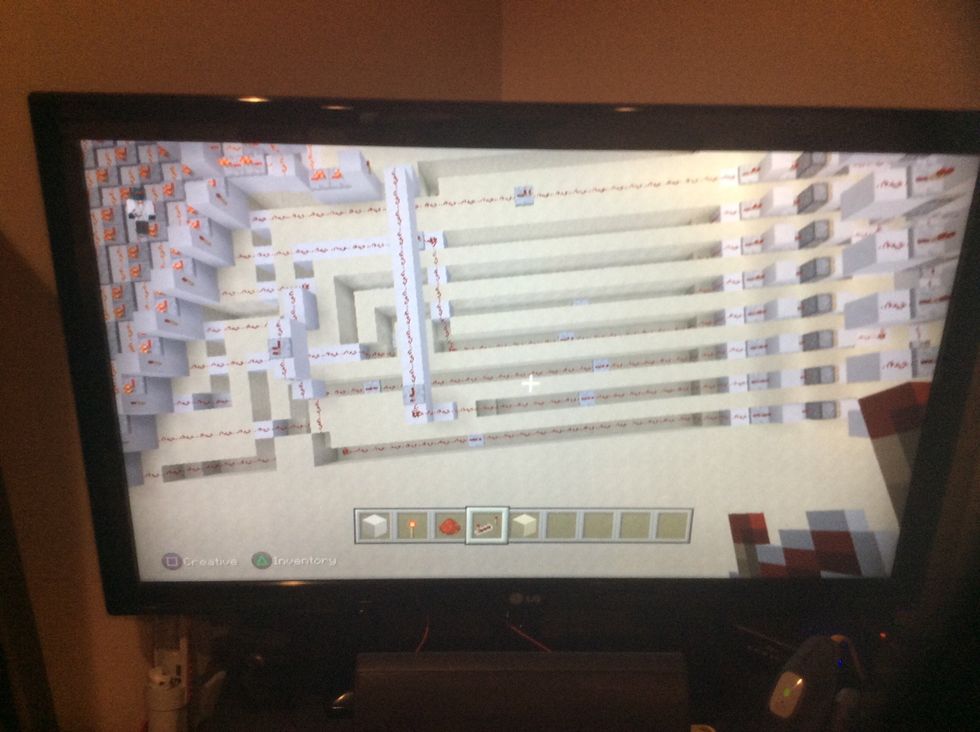 Add these blocks and tunnel add redstone and add repeaters as needed.