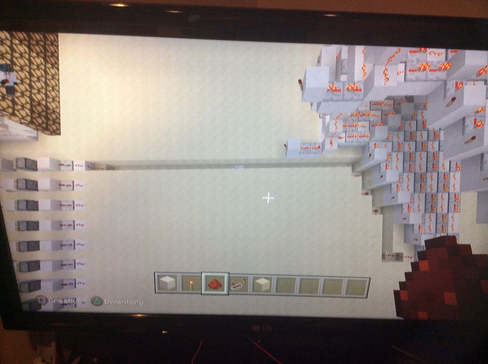 Add these blocks and tunnel add redstone and add repeaters as needed.