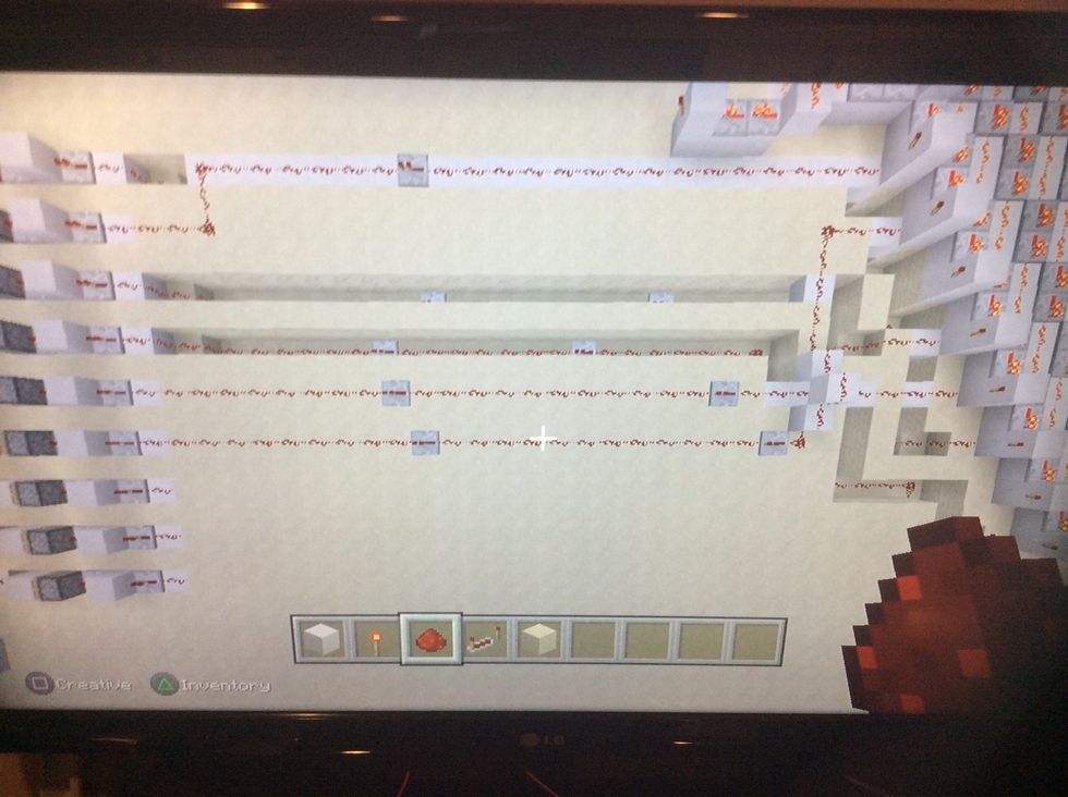 Add these blocks and tunnel add redstone and add repeaters as needed.