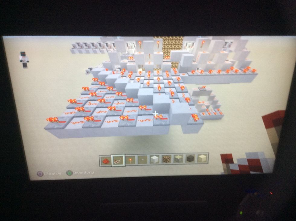 Add these blocks, redstone and repeaters.