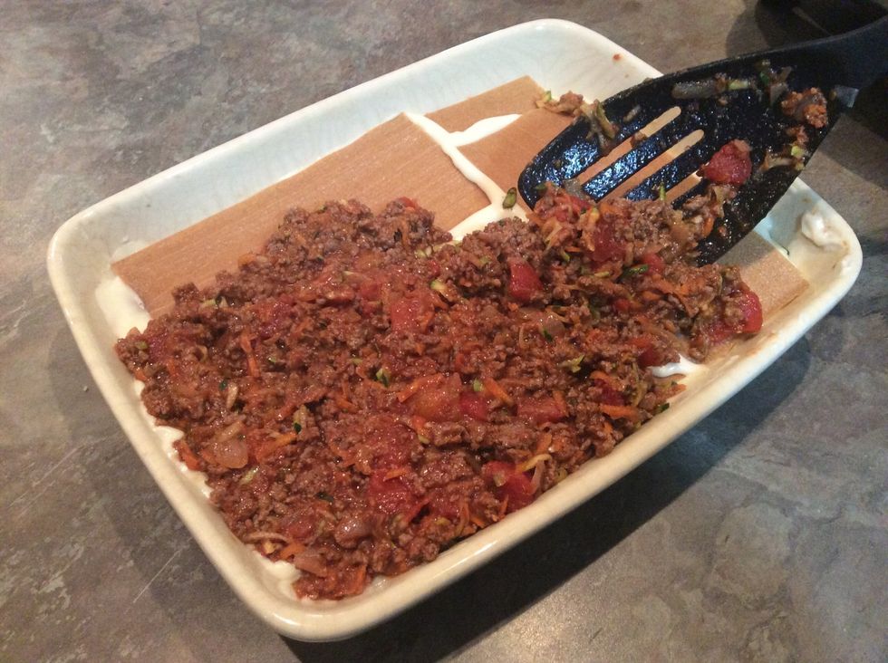 Add third layer of meat.