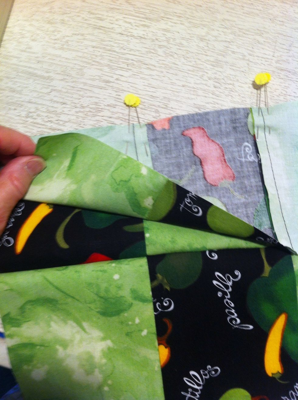 Add third strip to create alternating checkerboard pattern.