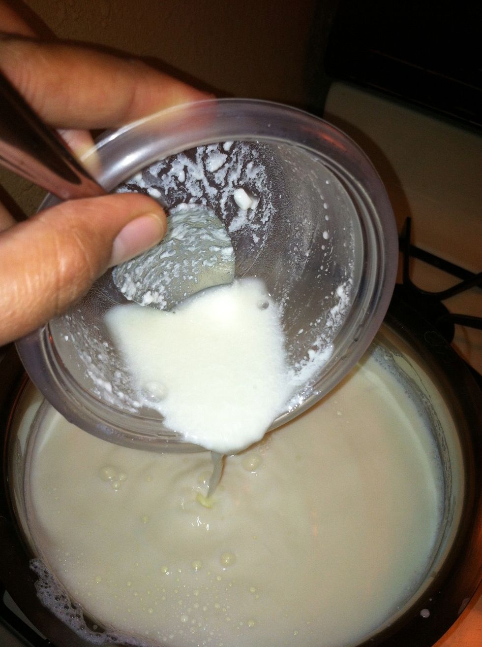 Add this mixture into boiled milk