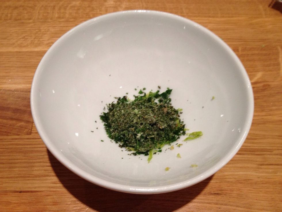 Add three teaspoons of mint and one teaspoon of parsley