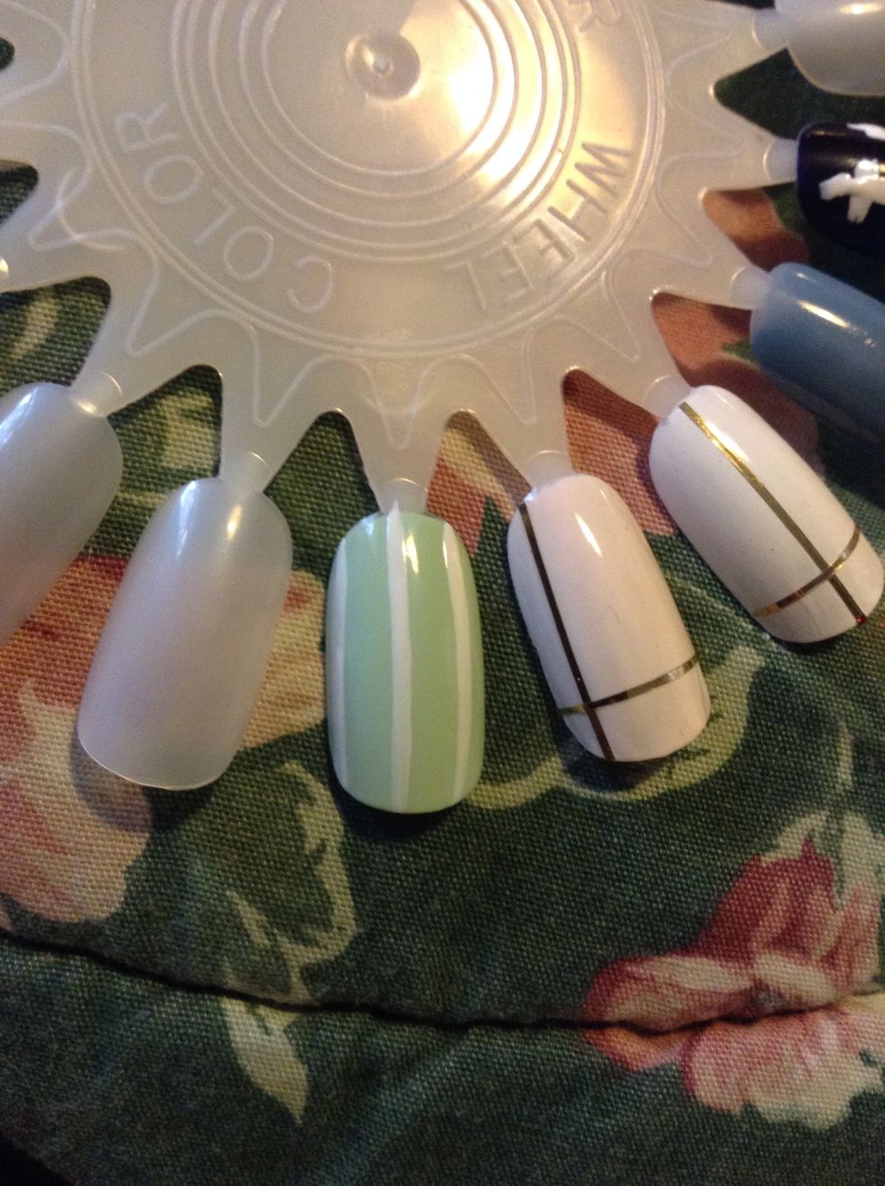 Add three white stripes