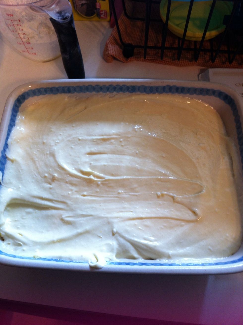 Add tht on top of the cake mixture.