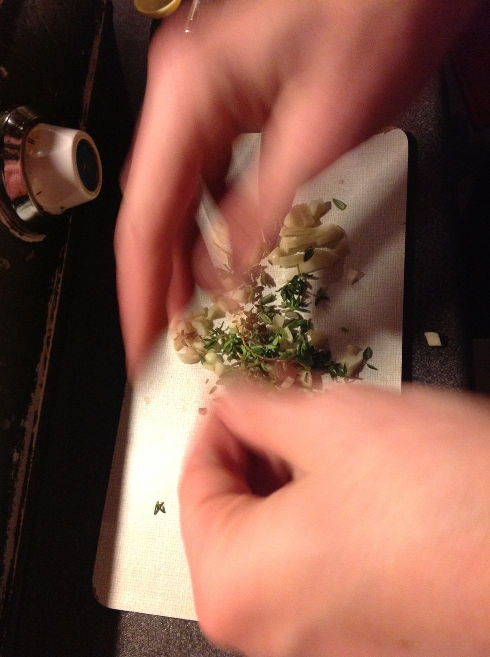 Add thyme leaves, no branches!