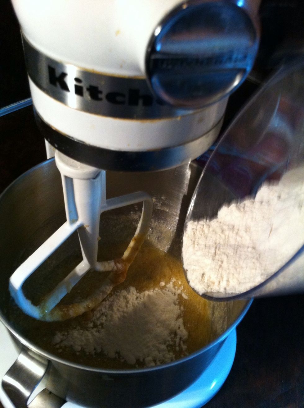 Add to bananas and mix well.