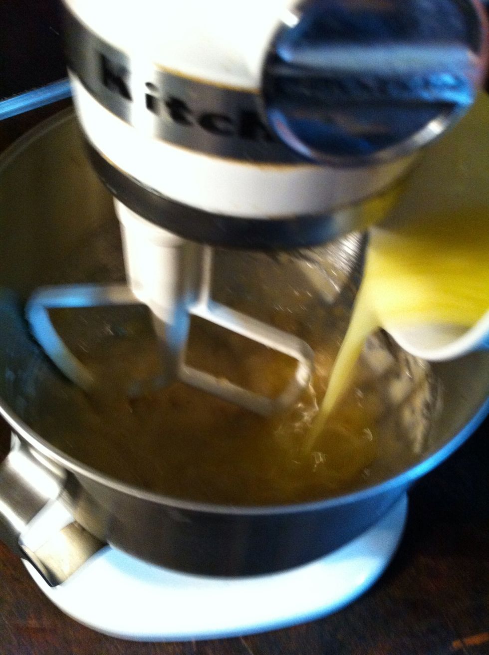 Add to bananas and mix.