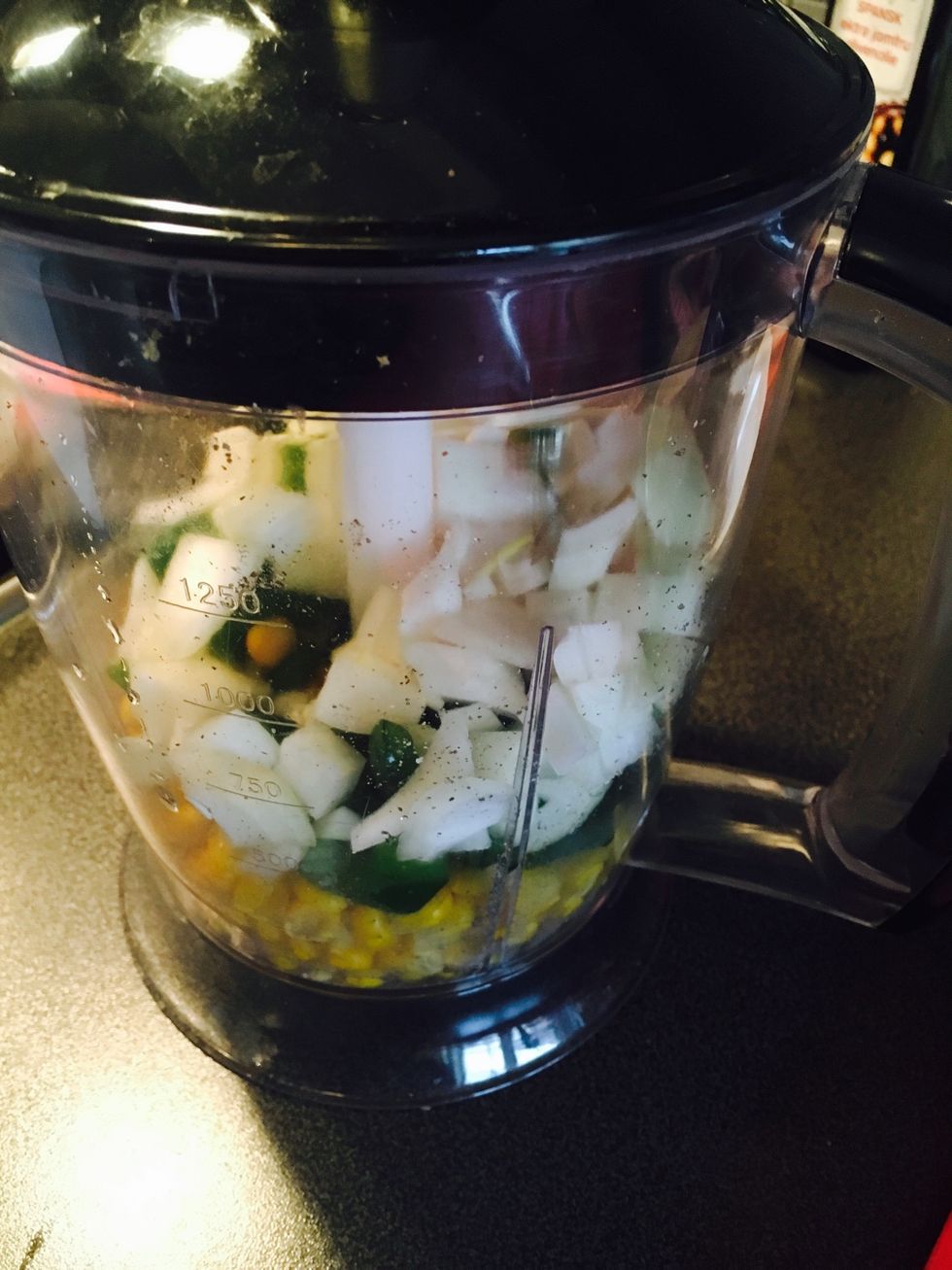 Add to blender together with corn