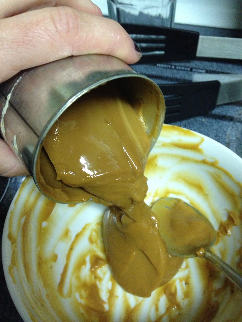 Add to bowl. Stir caramel.