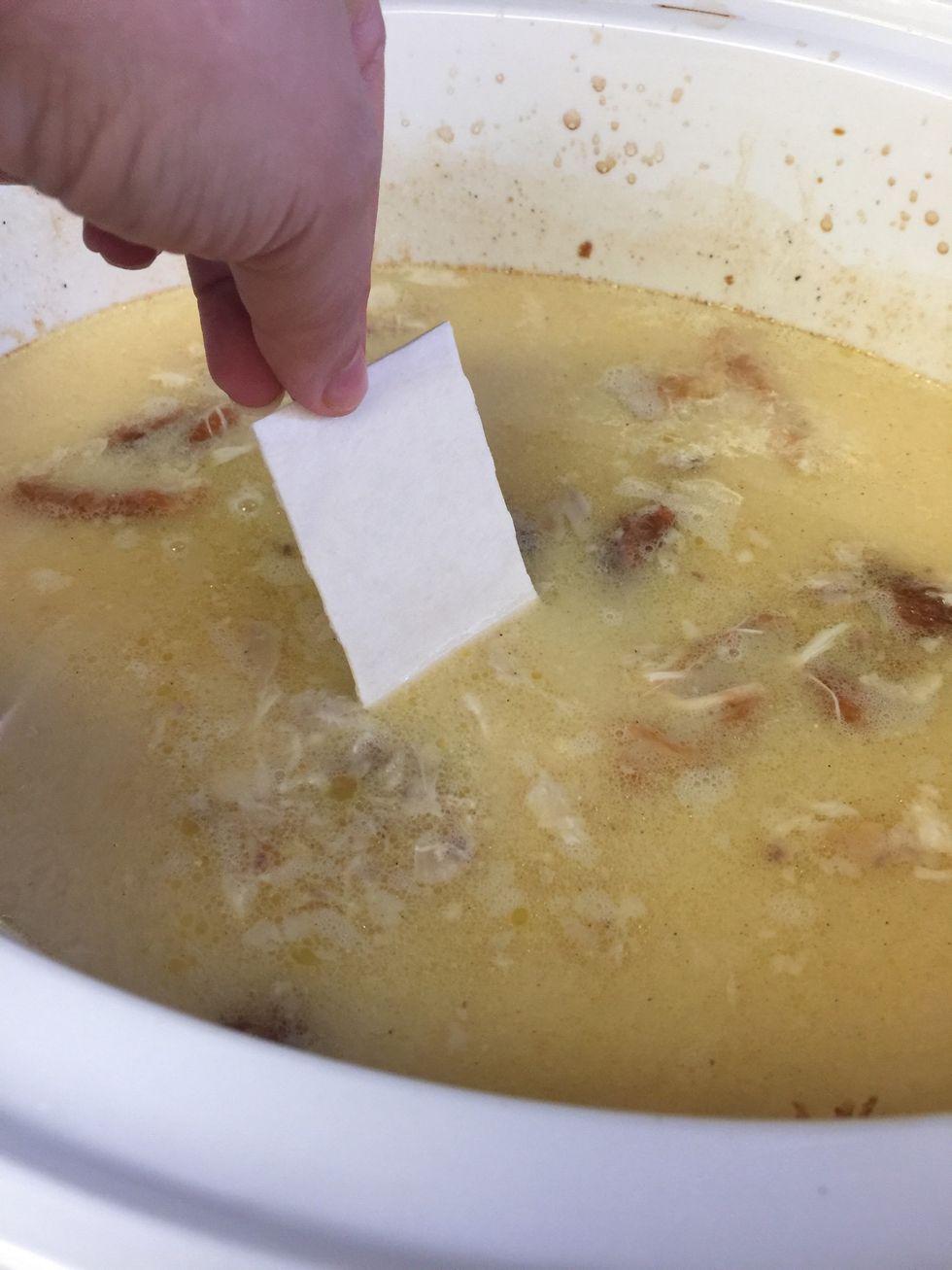 Add to broth one at a time.