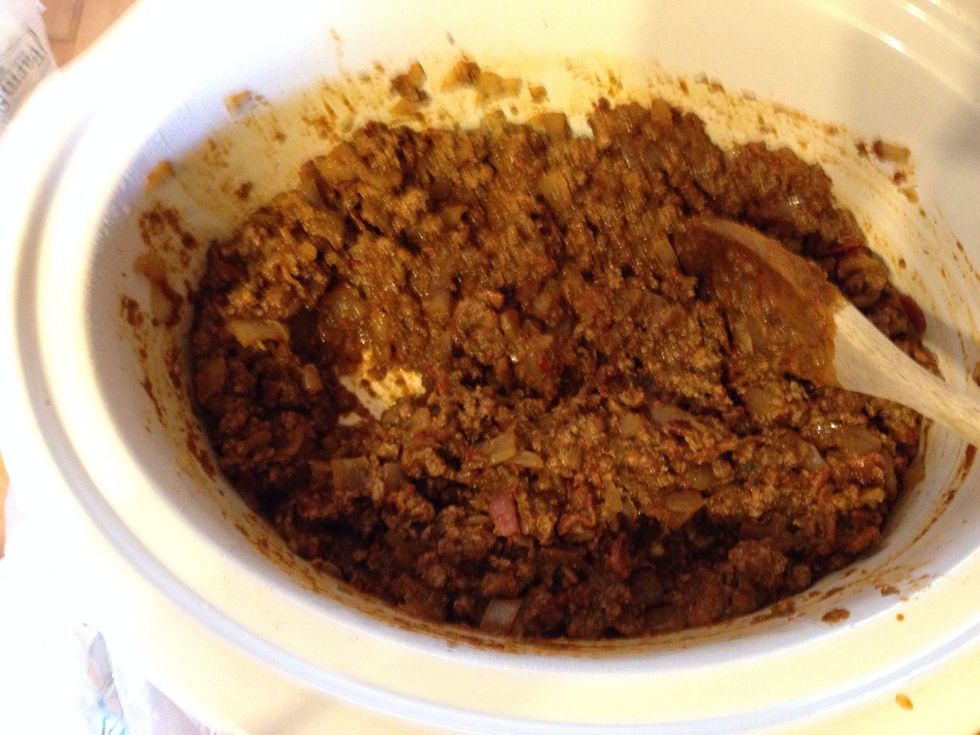 Add to crock pot and stir to coat.