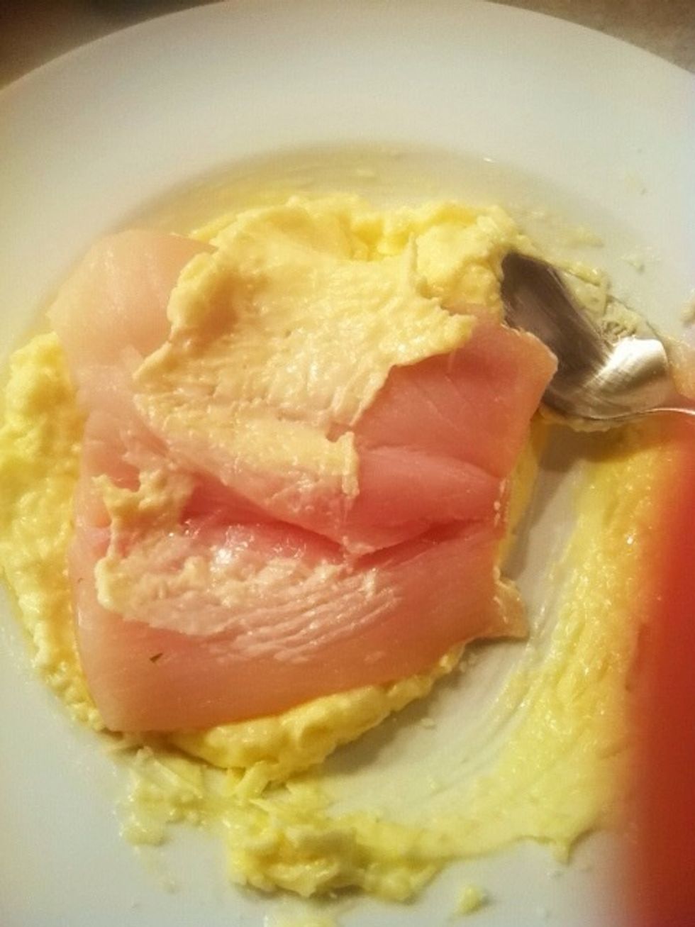 Add to first bowl, and spread with mayo mixture.