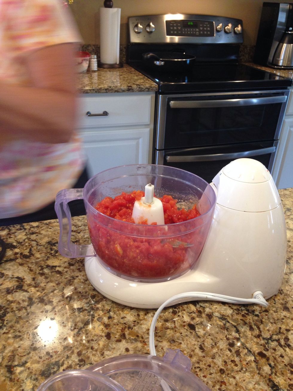 Add to food processor & gently chop once or twice