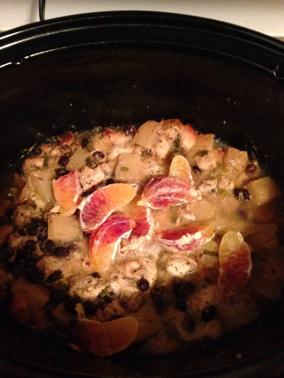 Add to mixture and stir together.