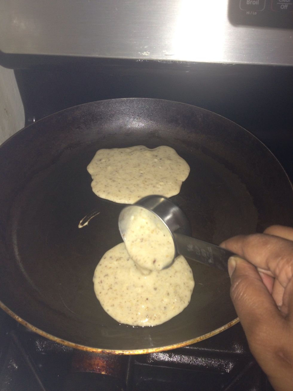 Add to pan and cook until both sides have browned!