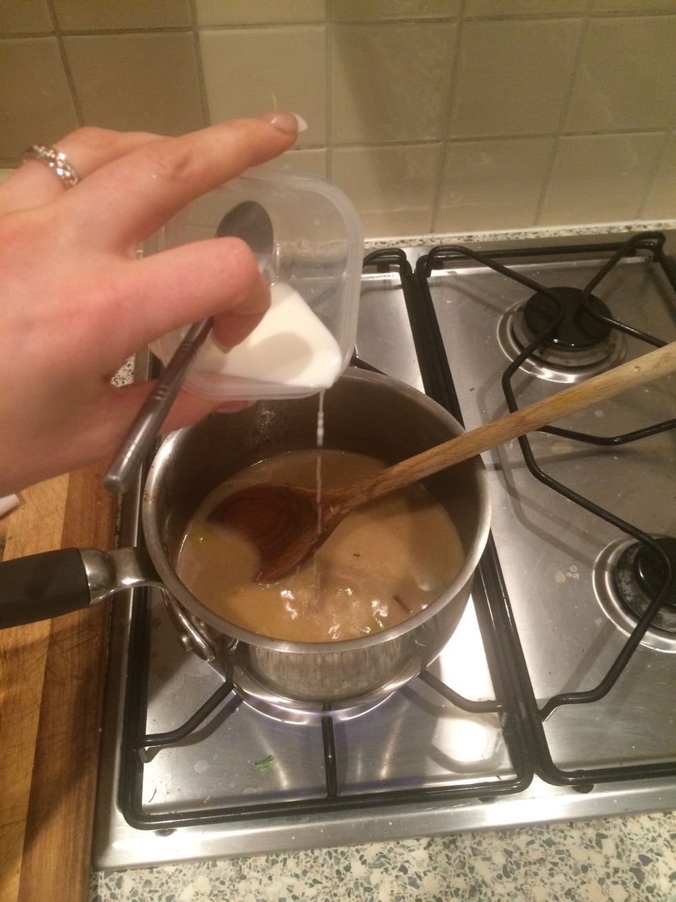 Add to simmering gravy and stir