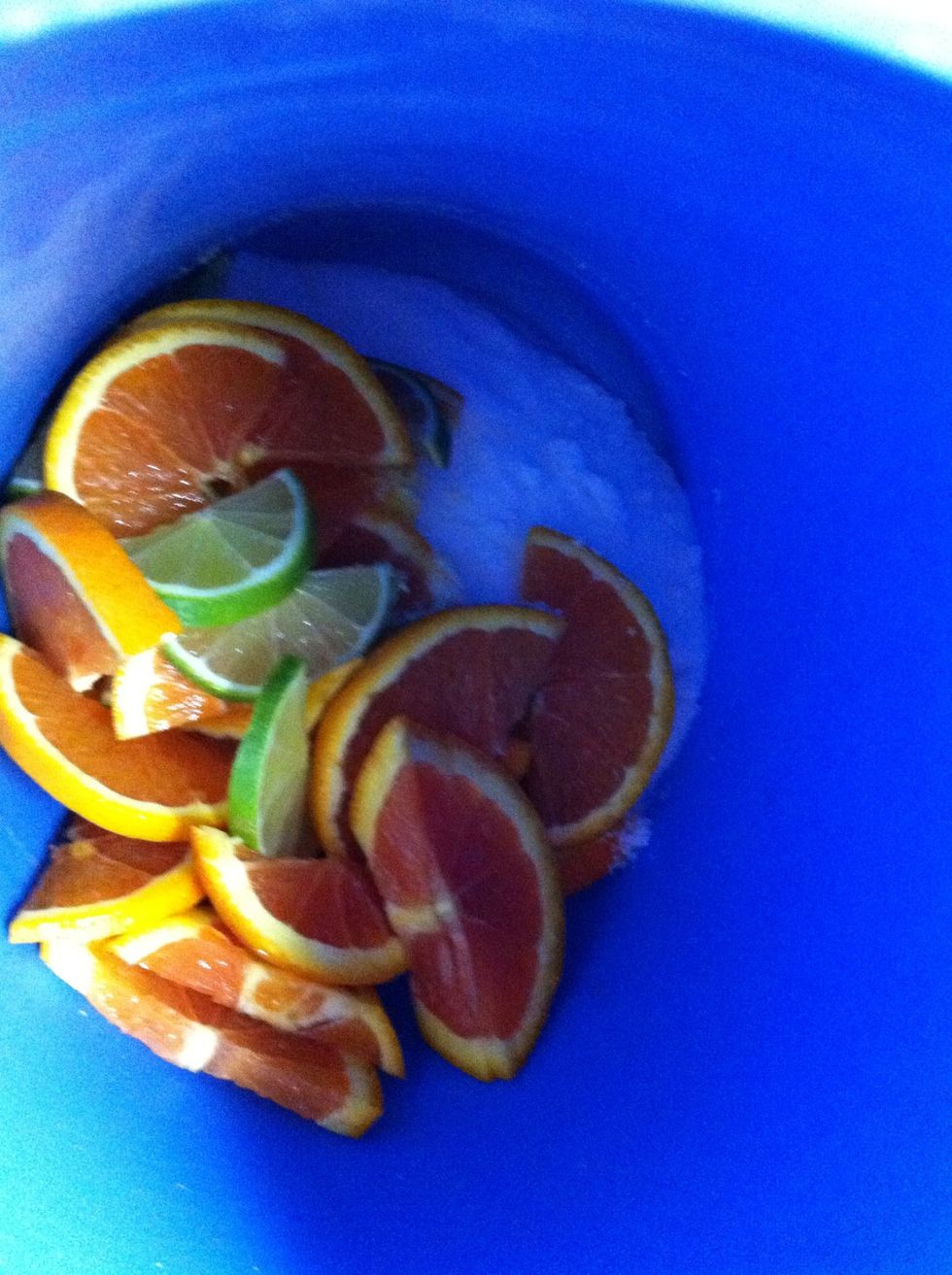 Add to sugar and lemon...rind and all.