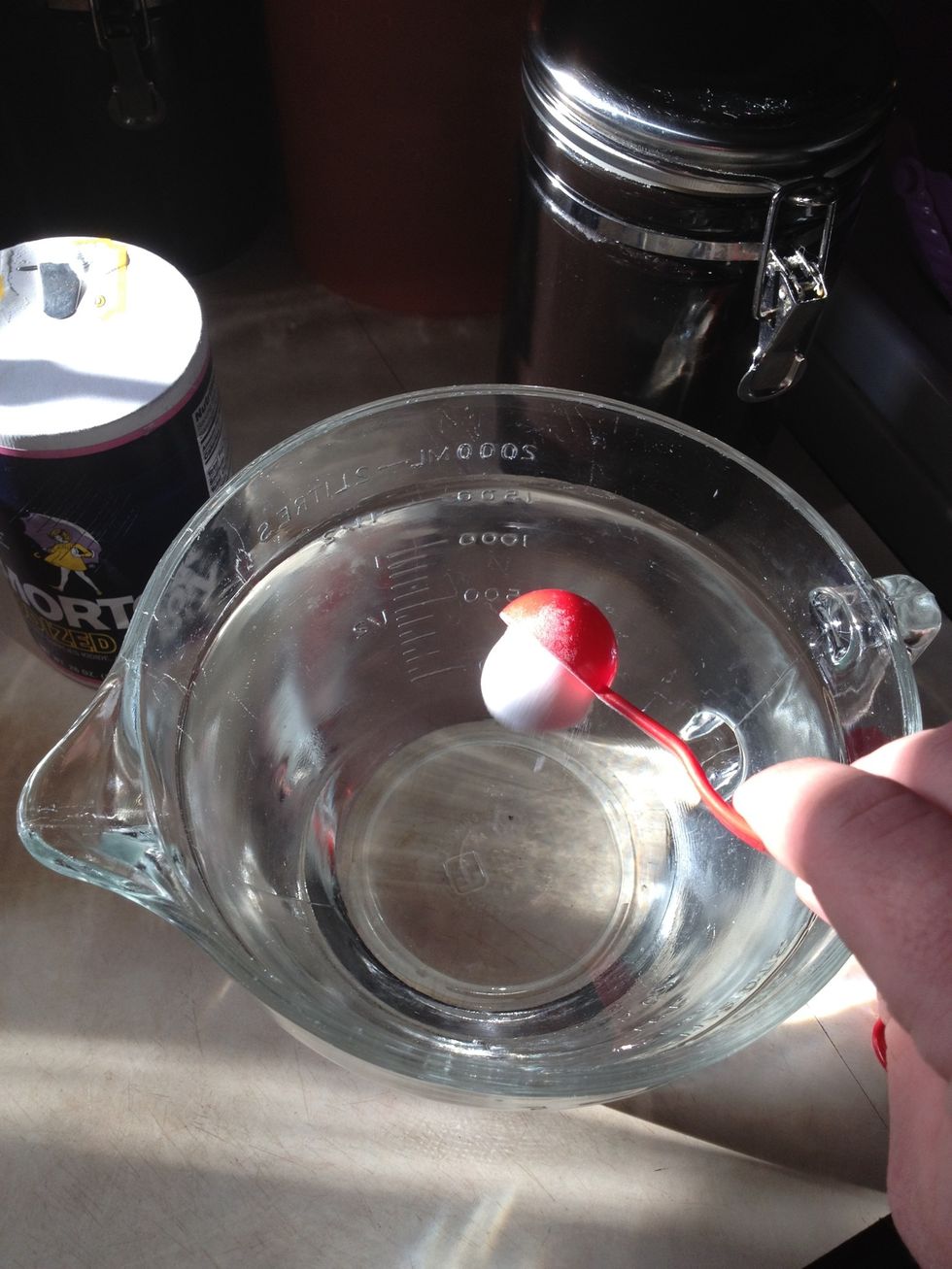 Add to the 2 quarts of BOILED WATER.
