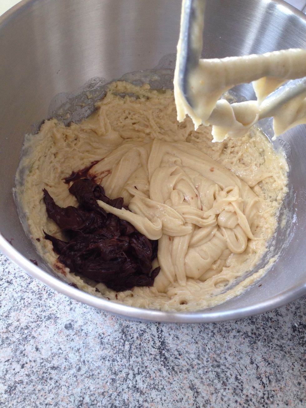 Add to the batter together with Malibu